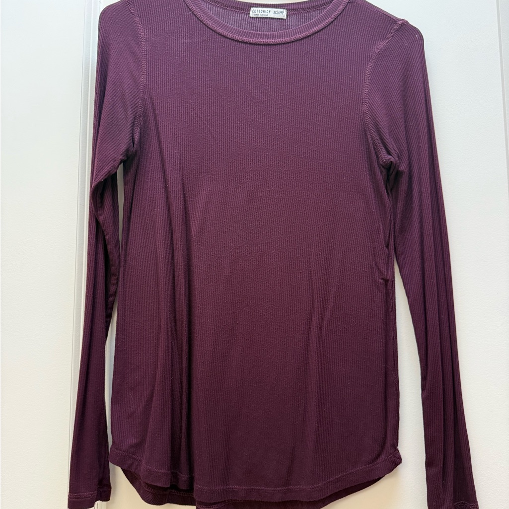 Cotton On Women's Long Sleeve Burgundy Top